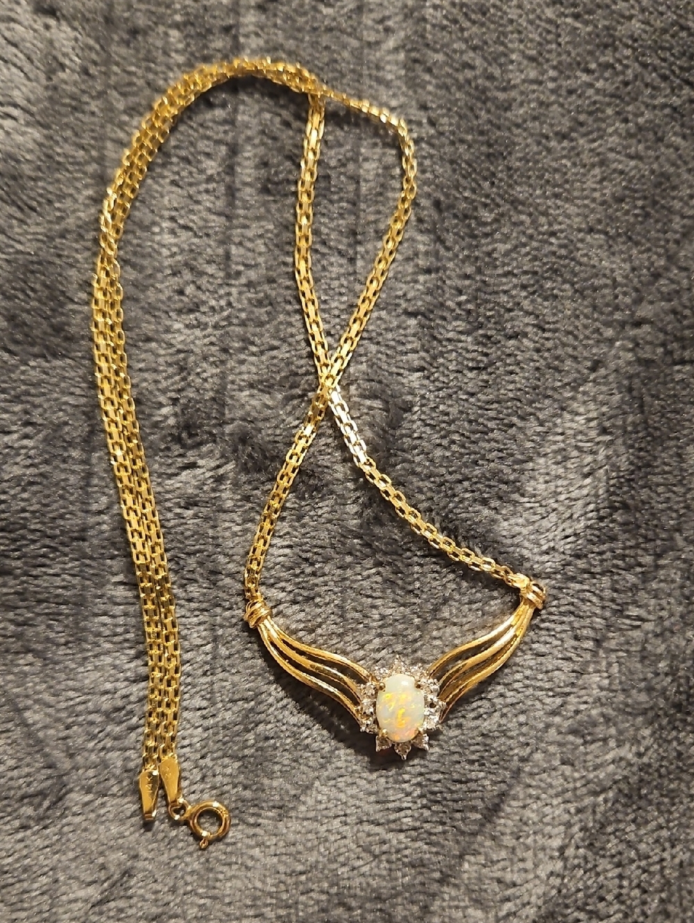 Gold-Tone Opal Pendant Necklace - Women Jewelry